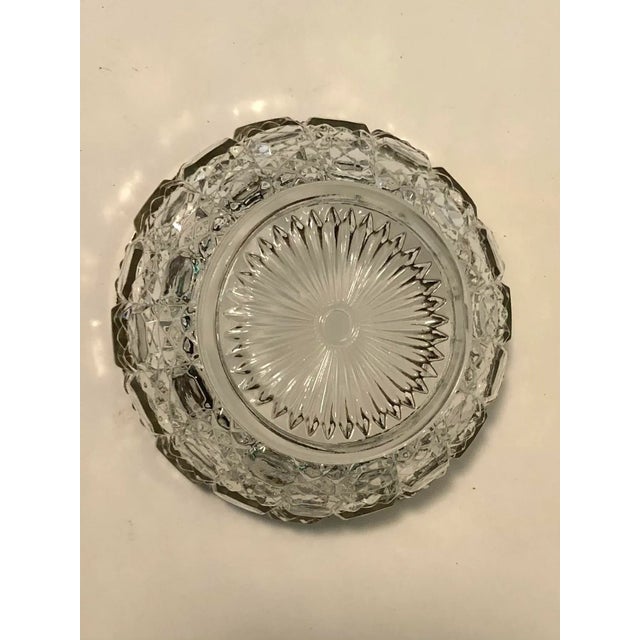 Transparent English Cut Crystal Silver Rim Jam Dish With Serving Spoon Set - 2 Pieces For Sale - Image 8 of 9
