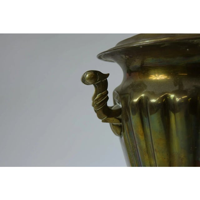Antique Brass Russian Samovar 19th Century With Stamps Missing a Handle For Sale - Image 4 of 6