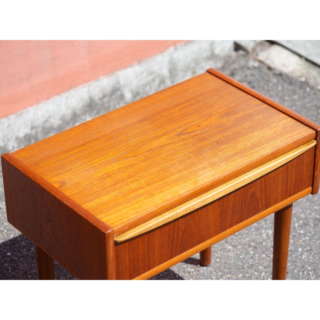 Vintage Teak Veneer Bedside Tables, Denmark, 1960, Set of 2 For Sale - Image 11 of 13