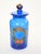 Glass Mid-20th Century Italian Gilt and Hand-Painted Cobalt Blue Glass Apothecary Jars For Sale - Image 7 of 18