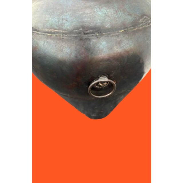 Metal Vintage Monumental 52” Tall India Iron Pot For Sale - Image 7 of 9