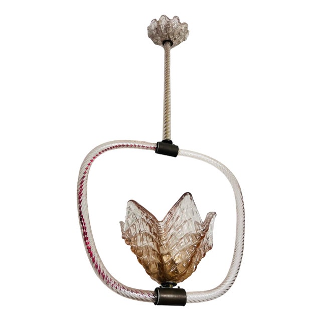 Murano Glass Chandelier by Barovier & Toso, Italy, 1940s For Sale