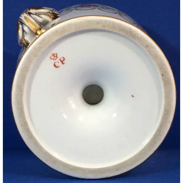 Antique 18th c. Faubourg St. Denis Paris porcelain urn marked for Charles Philippe, Comte D'Artois c. 1780. Hand painted...