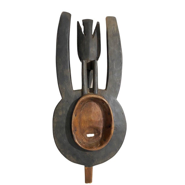 1980s Large African Bobo / Bwa Round Tribal Dance Mask 30" H For Sale - Image 5 of 5