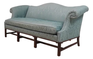 Hancock & Moore Damask Upholstered Chippendale Sofa