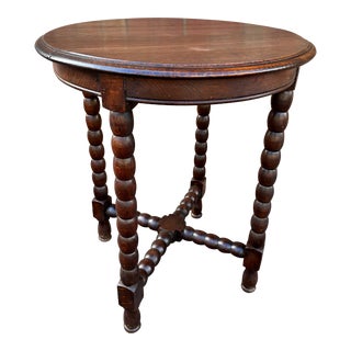 Antique English Bobbin Leg Table For Sale