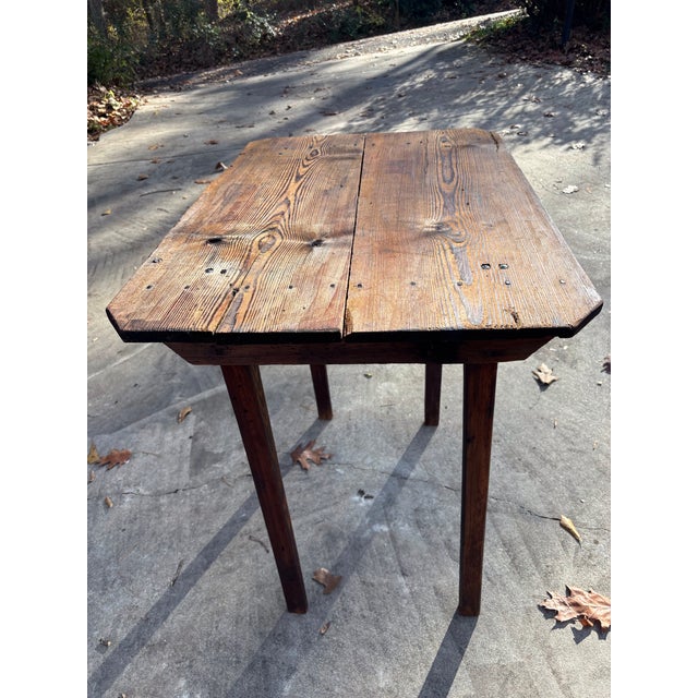 Cabin 1920s Primitive Tall Harvest Table For Sale - Image 3 of 6