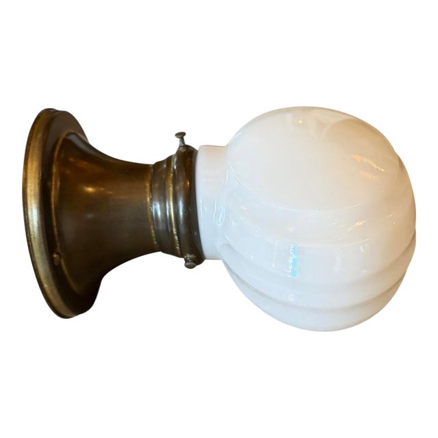 Mid 20th Century Mid Century Modern Clam Shell Wall Sconce With Brass Holder For Sale