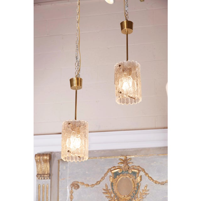 Mid-Century Modern Carl Fagerlund for Orrefores Pendent Lights - A Pair For Sale - Image 3 of 6