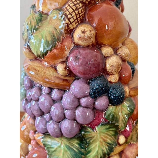 Large Mid 20th Century Italian Porcelain Fruit Topiary Table Lamp For Sale In Providence - Image 6 of 12