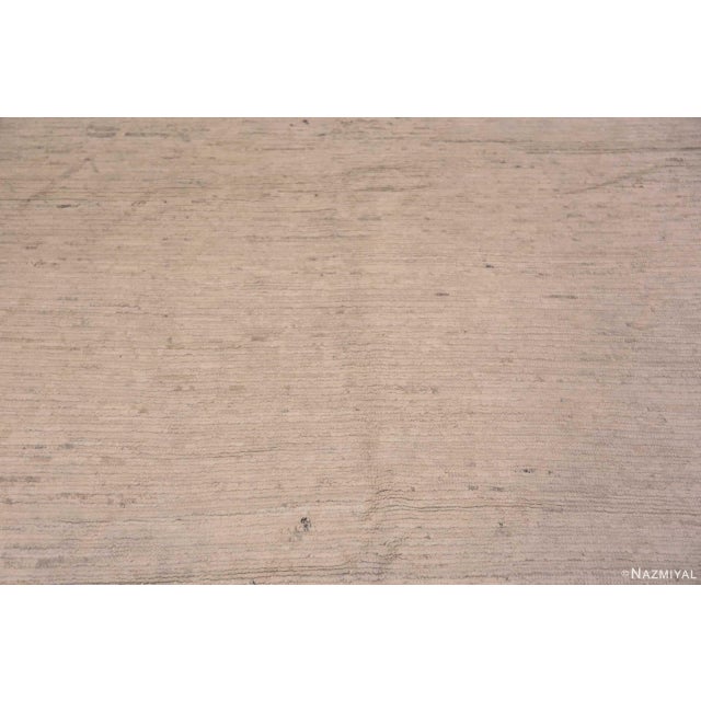 Nazmiyal Collection Ivory Minimalist Solid Abstract Modern Room Size Area Rug For Sale In New York - Image 6 of 7