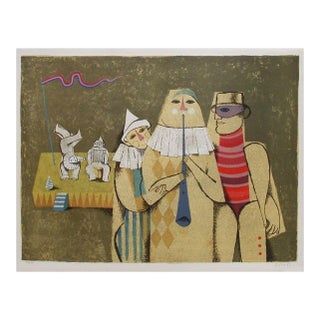 1977 Samy Briss Les Saltimbanques - l'Estrade Signed Lithograph For Sale