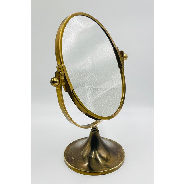 Charles Hollis Jones Vintage Brass Vanity Mirror by Charles Hollis Jones, Usa, 1960s For Sale - Image 4 of 16
