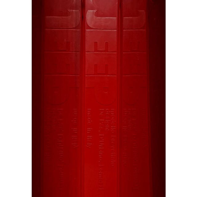 Plastic Vintage Jeep Modular Red Plastic Shelving Unit by De Pas, Durbino & Lomazzi for Bonacina, Italy, 1970s, Set of 6 For Sale - Image 7 of 14