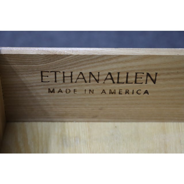 Pair of Ethan Allen Mahogany Bedside Tables With X-Form Supports For Sale - Image 9 of 13