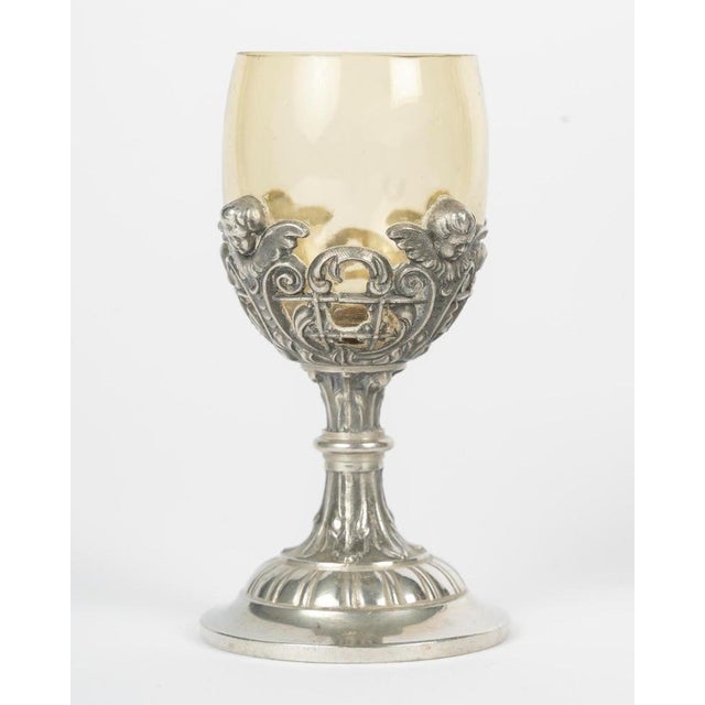 Glass Antique Napoleon III Pewter and Crystal Liqueur Set, 1890s, Set of 31 For Sale - Image 7 of 10