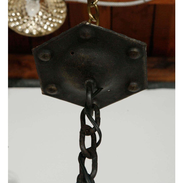 French iron fixture; newly wired for six standard sockets up to 75 watts each.