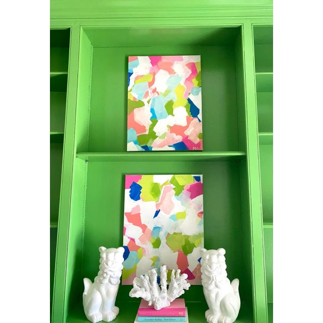 Green "All or Nothing 2 " Original Acrylic Art on Canvas by Michelle Chong For Sale - Image 8 of 9