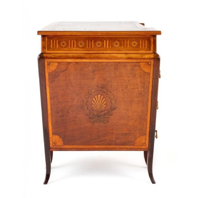 Sheraton Pedestal Desk Shaped Marquetry Inlay For Sale - Image 14 of 15