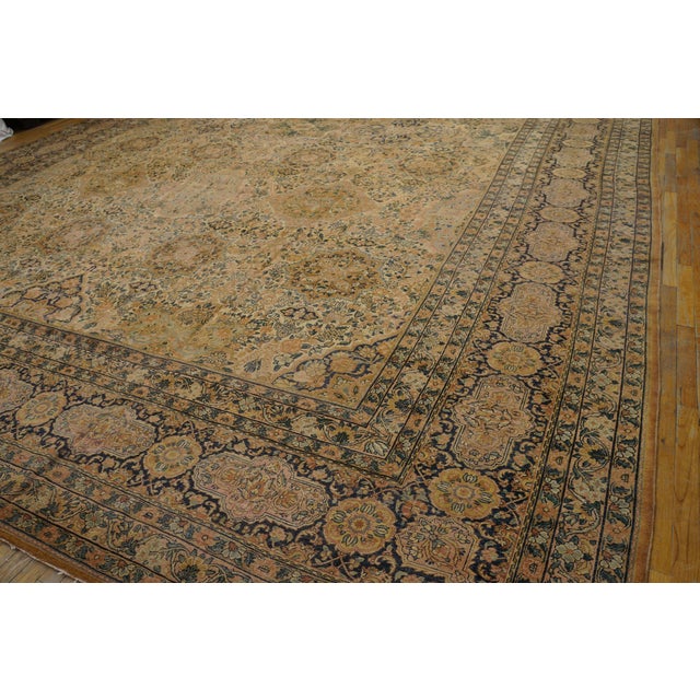 1920s Persian Kirman Carpet ( 15'6" x 22'2" - 472 x 676 ) Antique Kerman Large Oversized Big Rug Wool Ivory, Country of...