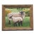 Sheep With Lamb English Traditional Impressionist Landscape Antique White, Brown, Green Oil Painting by Cleo Plowden For Sale