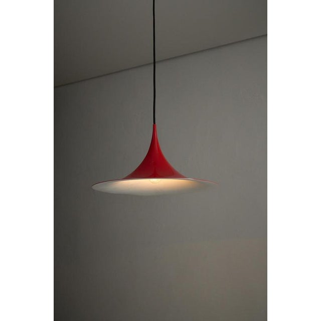 Fog & Mørup Medium Red Semi Pendant from Fog & Mørup, 1960s For Sale - Image 4 of 10