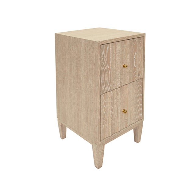 New item. Not vintage. Add a touch of whimsy to your space with the eye-catching Hammond Fluted Cerused Oak Side Table....