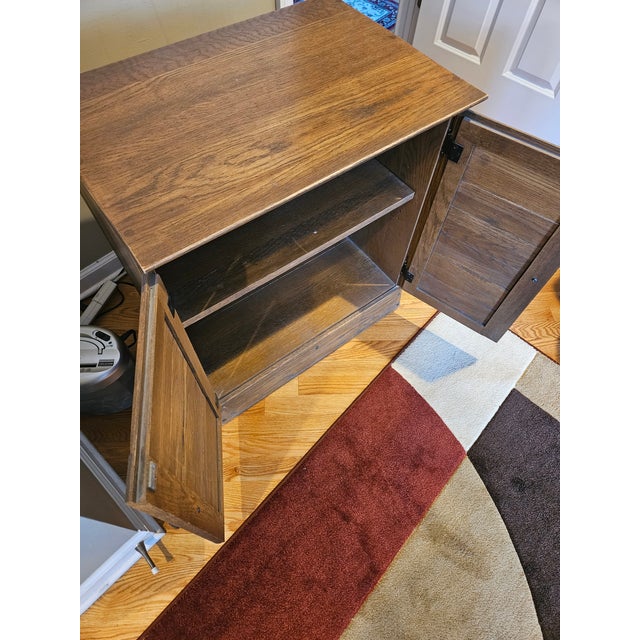 Late 20th Century Late 20th Century Ranch Oak Cabinet With Shelf, Attributed For Sale - Image 5 of 6