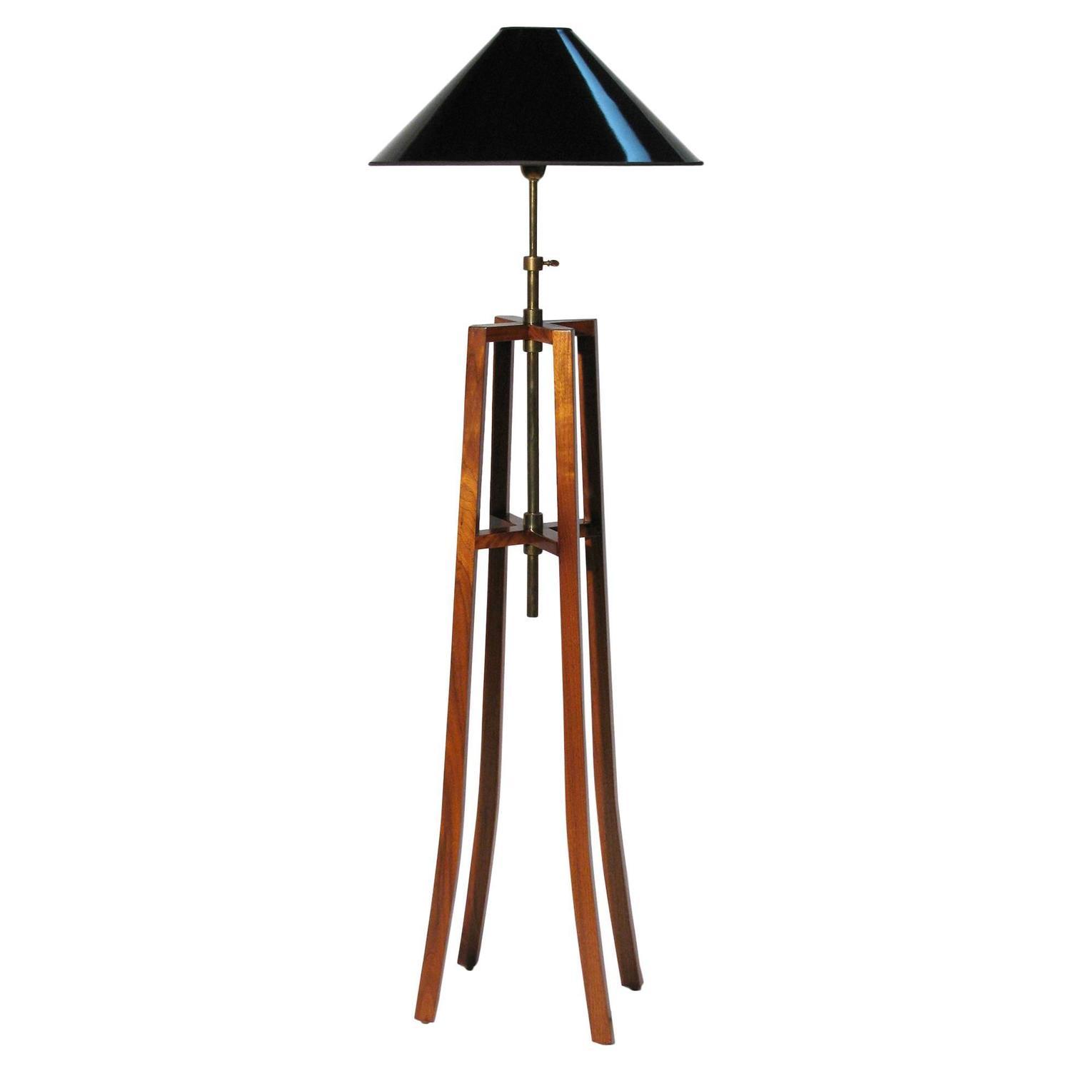 Mission Style Mahogany and Brass Floor Lamp Chairish