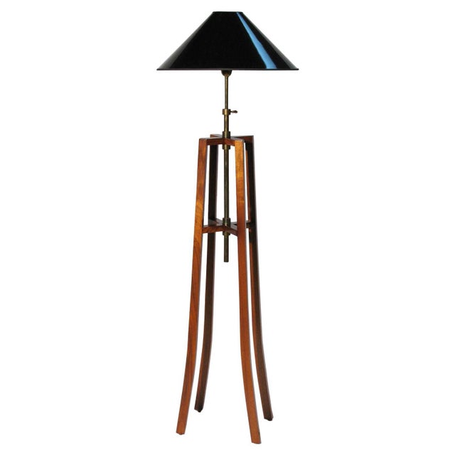 Mission Style Mahogany and Brass Floor Lamp Chairish