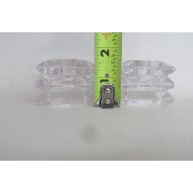Lead Crystal 3 Tiered Star Shaped Candle Stick Holders Pair of Two 4830b For Sale - Image 10 of 14
