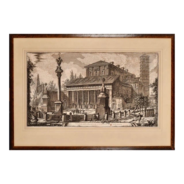Basilica of San Lorenzo in Rome: A Framed 18th Century Etching by Piranesi, 1750 For Sale