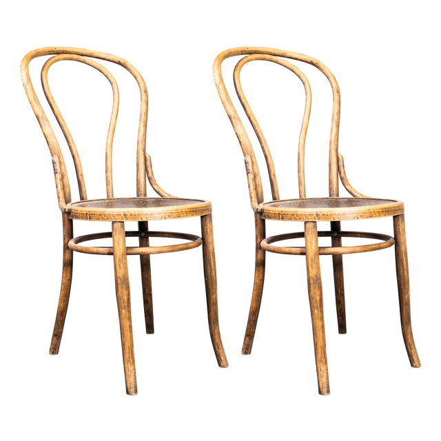 Vintage Hoopback Bentwood Dining Chairs, 1950s, Set of 4 For Sale