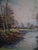 Mid 20th Century Mid-20th Century Italian River Landscape Oil Painting Signed Berti For Sale - Image 5 of 8