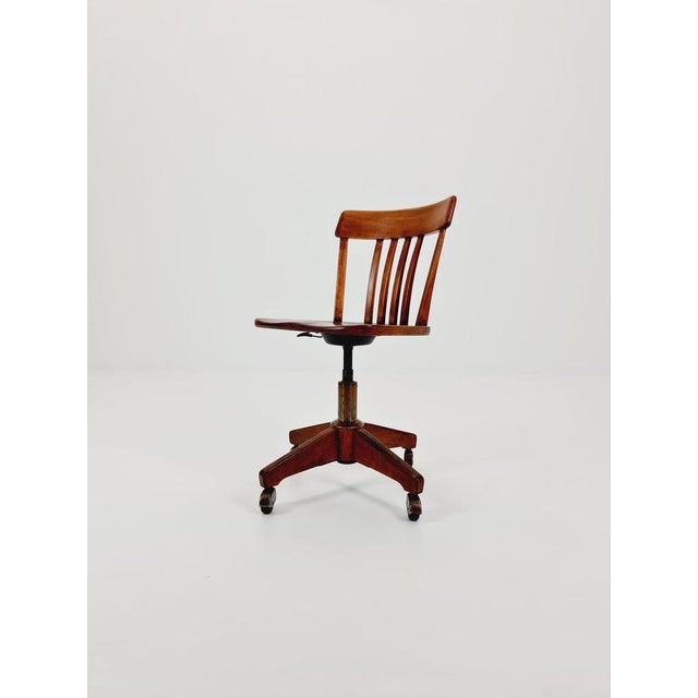 Bauhaus Swivel Office Chair in Wood by Der Ferderdreh, 1930s For Sale - Image 10 of 11