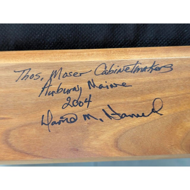 Thos. Moser “Lolling” Lounge Chair and Ottoman, Hard Wood, Leather For Sale - Image 14 of 15