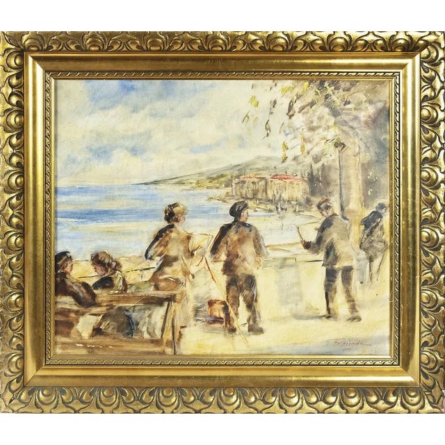 Fraugde, Figurative Scene, 1960s, Oil on Canvas, Framed For Sale - Image 9 of 9
