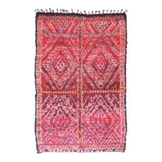 Bold Red Diamond Pattern Handwoven Wool - 10.5 X 6.5 Ft For Sale