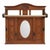 Antique oak hall / entryway mirror with hooks and a hanging bar. Simple but with some decorative elements that make it...