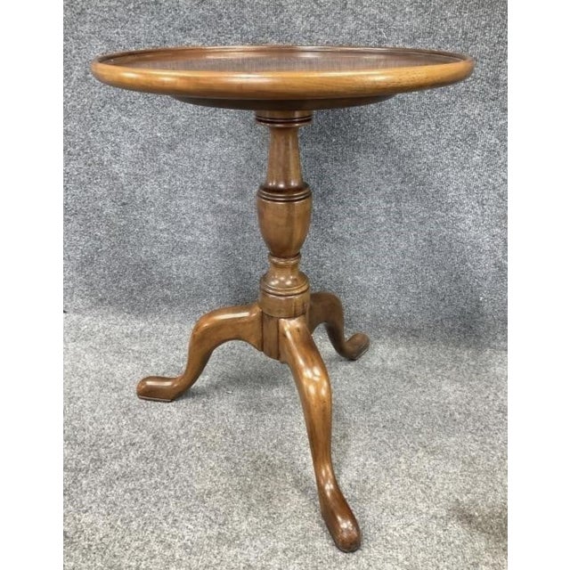 American Vintage Henkel Harris Mahogany Pie-Crust Plant Stand, Tripod Base For Sale - Image 3 of 6