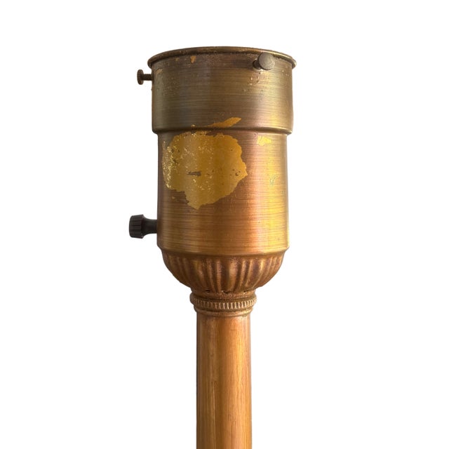 Metal Vintage Tall Neoclassical Brass & Hand-Cut Lead Crystal Column Table Lamp For Sale - Image 7 of 8