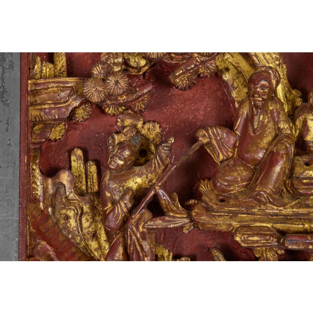Chinese Chinese Carved Decorative Panels, Pair For Sale - Image 3 of 9