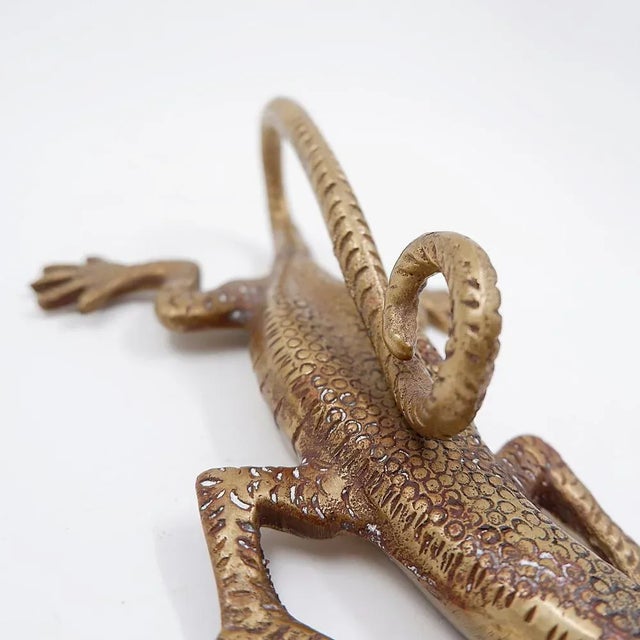 Komodo Lizard Brass Handle For Sale - Image 9 of 16