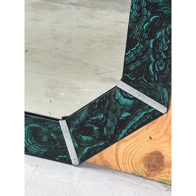 Modern Églomise Malachite Octagonal Mirror For Sale - Image 18 of 18