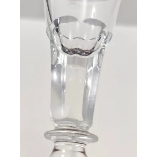 Vintage Transparent Crystal Flutes attributed to Baccarat, 1930s, Set of 2 For Sale - Image 8 of 10