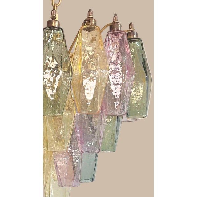 2020s Pair of Murano Glass Poliedri Chandelier | Multicolored For Sale - Image 5 of 5