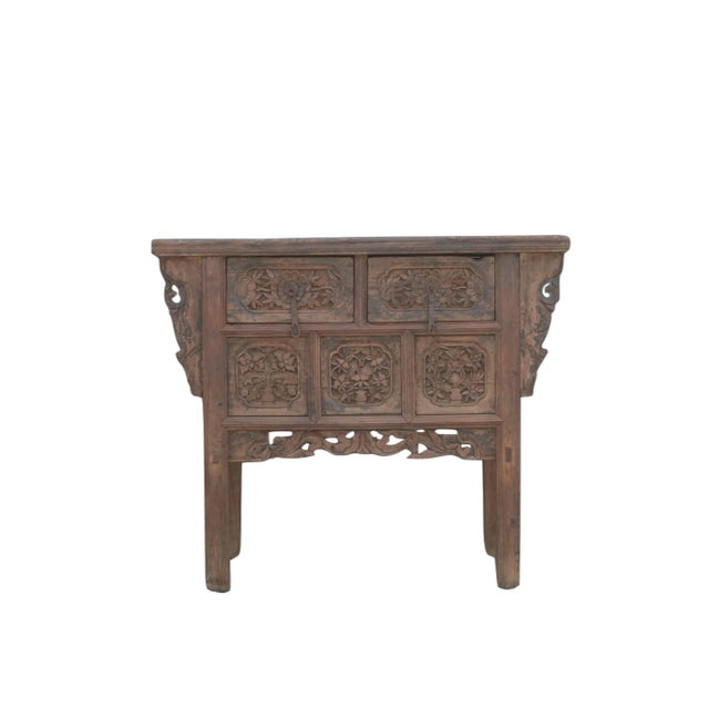 Hand Carved Early 19 Century Antique Chinese Console Table For Sale In Greensboro - Image 6 of 6