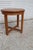Mission Late 20th Century Mission Oak Round Top Occasional Table W/ Carved Legs And X Base Stretch For Sale - Image 3 of 9
