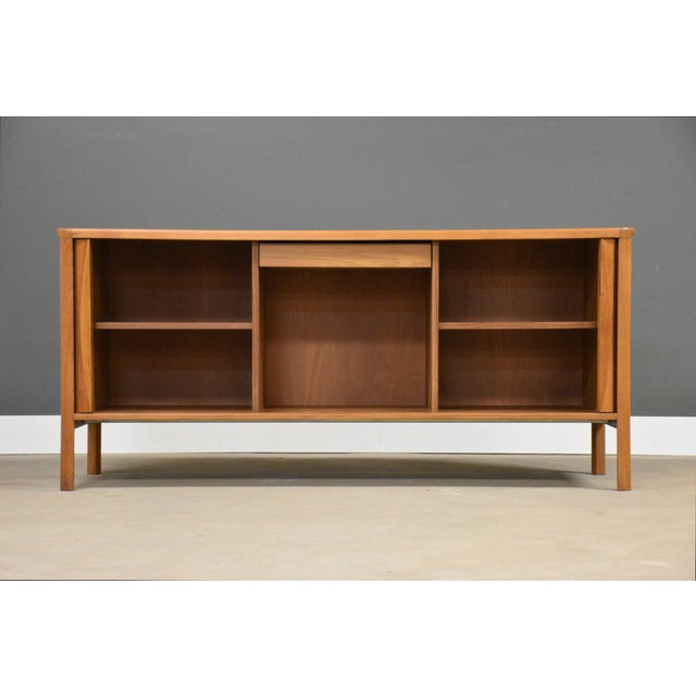 1960s Danish Modern Teak 66” Takbour Door Credenza For Sale - Image 4 of 10