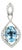 3Ct Aquamarine Pendant With Natural Diamonds in Solid 14k Gold, 11x9mm For Sale